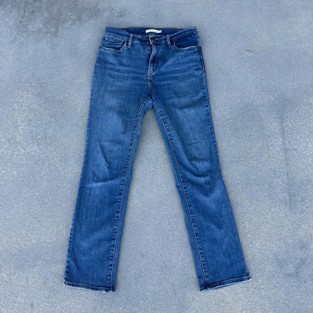 Levi's 724 High Rise Straight Jeans Women 28 Medium Wash Blue Denim Stretch